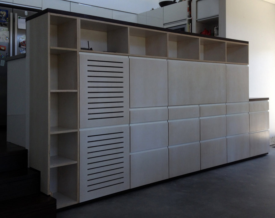 Lime Washed Ply Display Unit